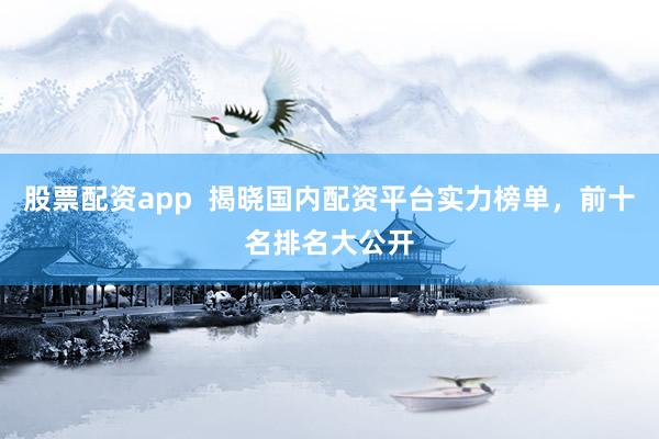 股票配资app  揭晓国内配资平台实力榜单，前十名排名大公开