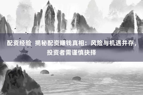 配资经验  揭秘配资赚钱真相：风险与机遇并存，投资者需谨慎抉择