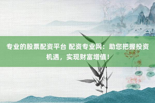 专业的股票配资平台 配资专业网：助您把握投资机遇，实现财富增值！
