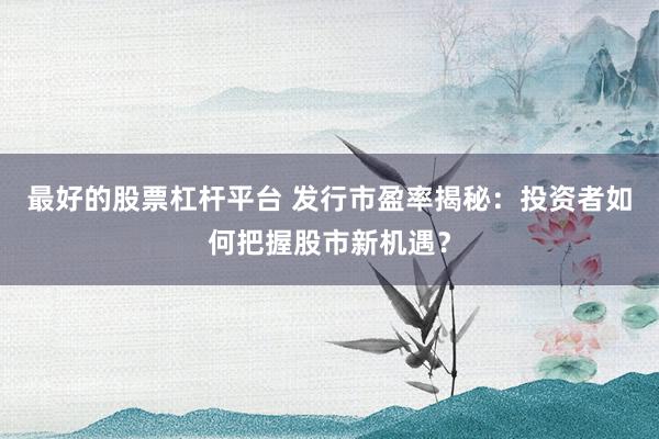 最好的股票杠杆平台 发行市盈率揭秘：投资者如何把握股市新机遇？