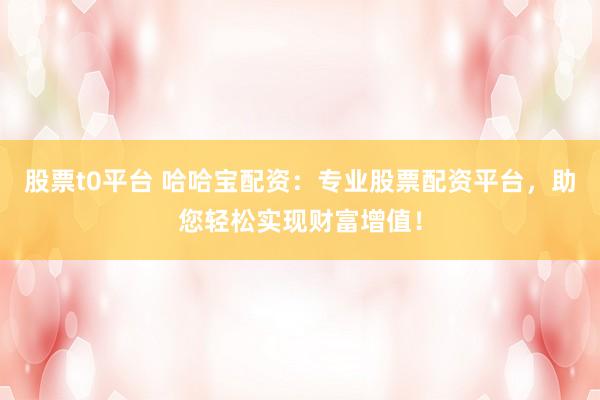 股票t0平台 哈哈宝配资：专业股票配资平台，助您轻松实现财富增值！