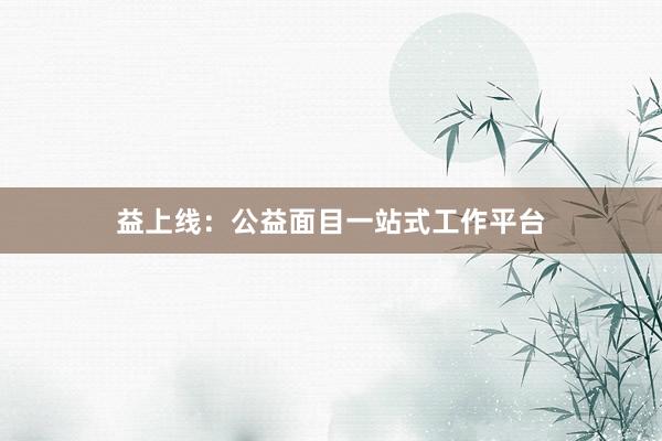 益上线：公益面目一站式工作平台