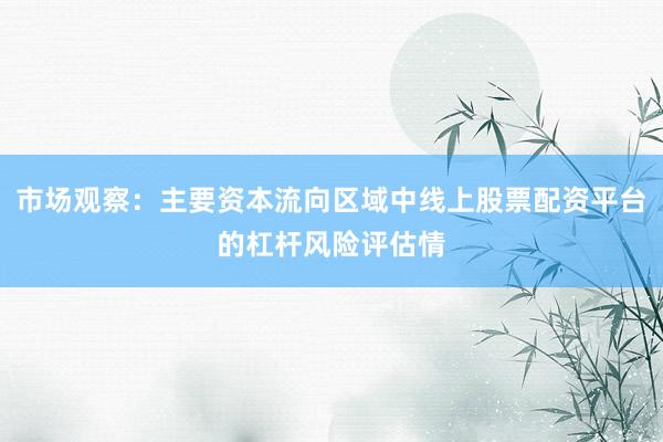 市场观察：主要资本流向区域中线上股票配资平台的杠杆风险评估情