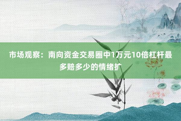 市场观察:南向资金交易圈中1万元10倍杠杆最多赔多少的情绪扩