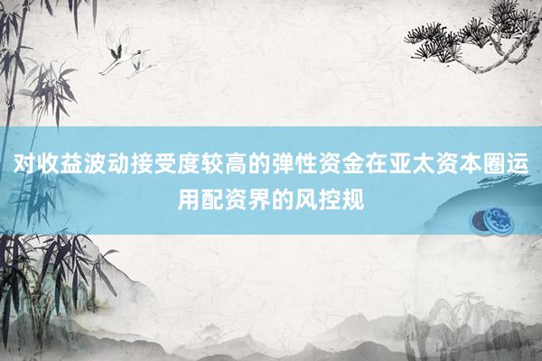 对收益波动接受度较高的弹性资金在亚太资本圈运用配资界的风控规