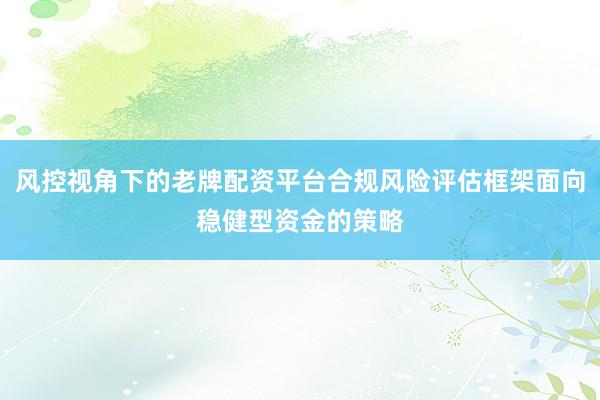 风控视角下的老牌配资平台合规风险评估框架面向稳健型资金的策略
