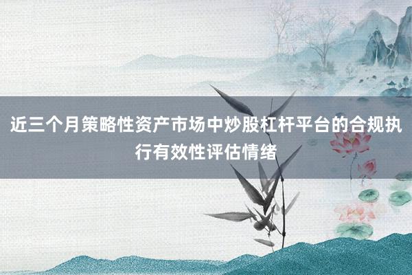 近三个月策略性资产市场中炒股杠杆平台的合规执行有效性评估情绪