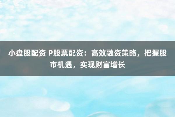 小盘股配资 P股票配资:高效融资策略,把握股市机遇,实现财富增长