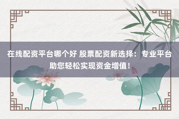 在线配资平台哪个好 股票配资新选择：专业平台助您轻松实现资金增值！