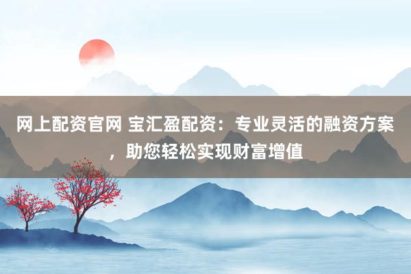 网上配资官网 宝汇盈配资：专业灵活的融资方案，助您轻松实现财富增值