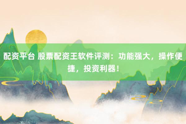 配资平台 股票配资王软件评测：功能强大，操作便捷，投资利器！