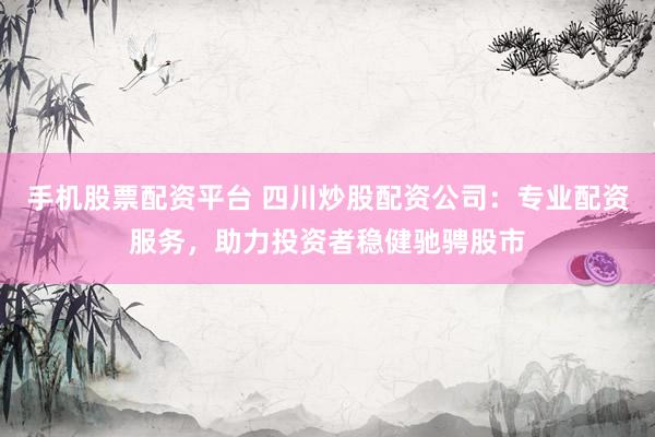 手机股票配资平台 四川炒股配资公司：专业配资服务，助力投资者稳健驰骋股市